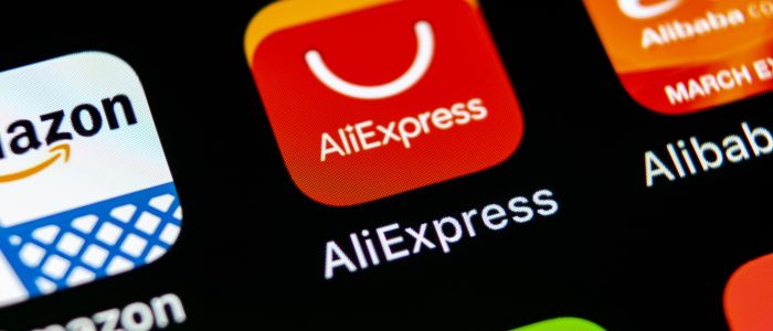 Die AliExpress-App auf einem Smartphone