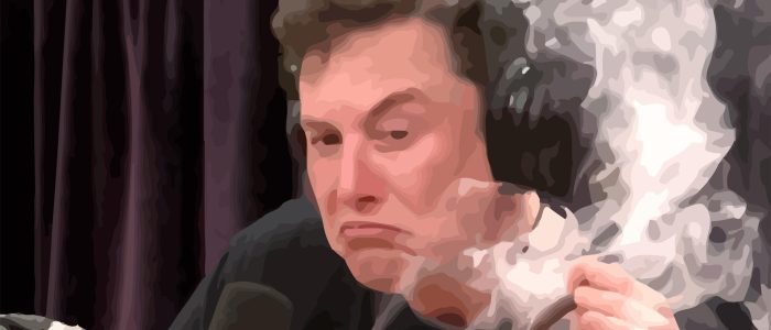 Elon Musk raucht einen Joint