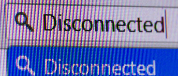 Das Wort "Disconnected" in einer Adresszeile