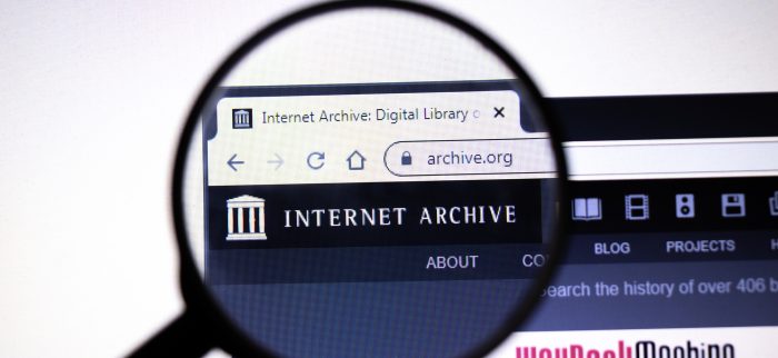 Die Website des Internet Archive