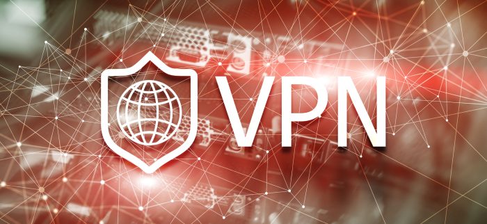 Logo eines VPN-Anbieters auf abstraktem Hintergrund