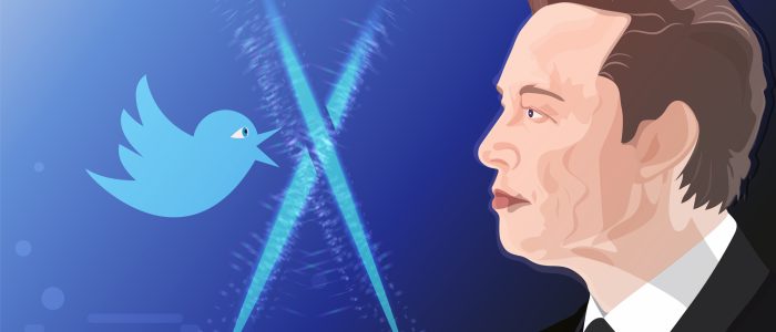 Elon Musk und das Twitter-Logo