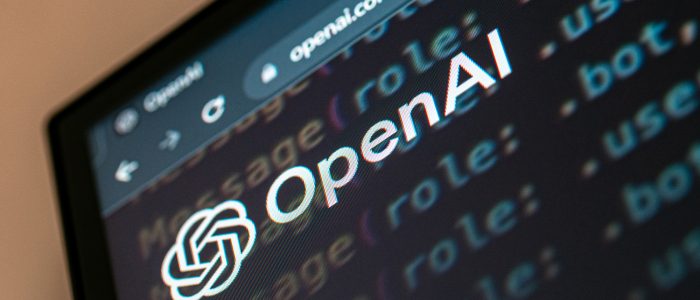 Ein Computerbildschirm zeigt die Hauptseite von Open AI