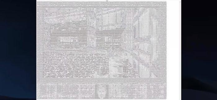 Screenshot aus Doom im Notepad