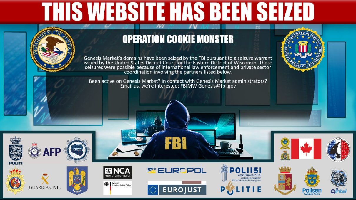 Banner des FBI auf www.genesis.market