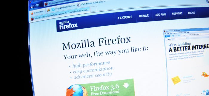 Die Webseite von Mozilla Firefox, besucht mit einem Internet Explorer