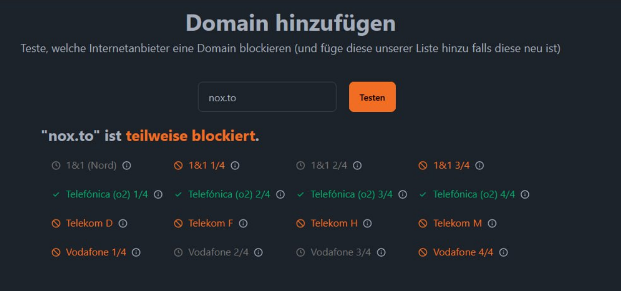 DNS-Sperre gegen NOX wird umgesetzt