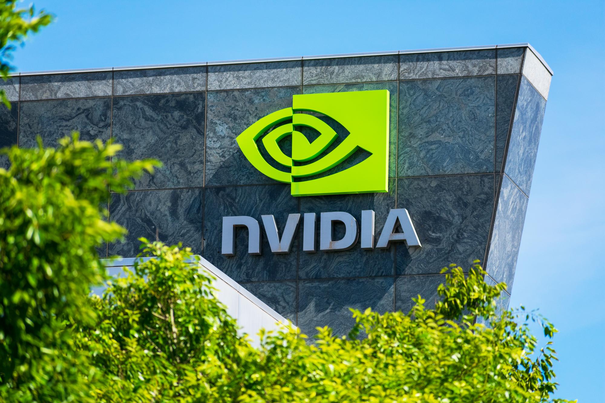 Firmenlogo am Nvidia-Hauptquartier