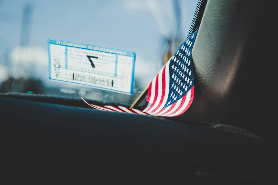 Rücksitz, US-Flagge