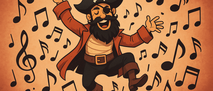 Piraterie in Feierlaune: Der digitale Untergrund tanzt zu gestohlenen Beats.
