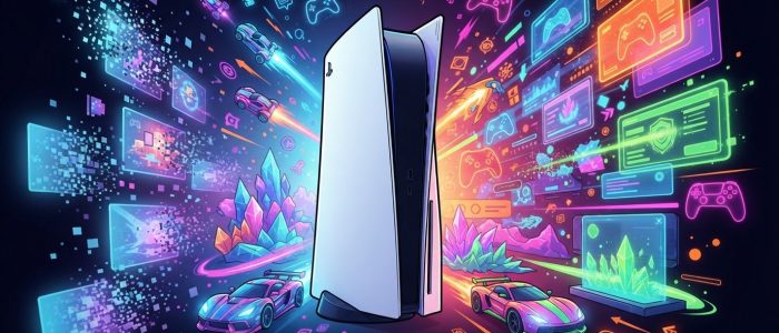 PS5-Jailbreak: Bunte Gaming-Welten symbolisieren den inoffiziellen Spiele-Store Overdrive und seine Rückkehr nach der Abschaltung.