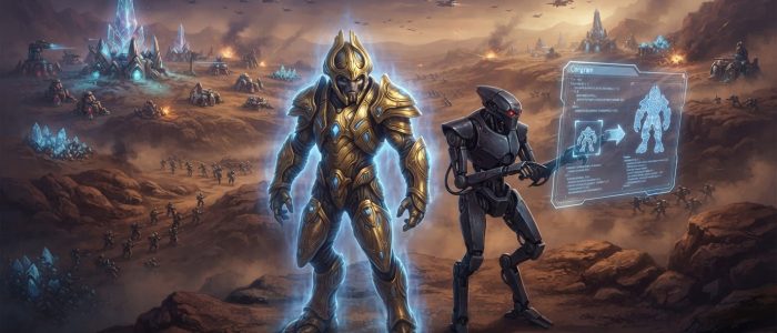 GPT-6 Astra greift bei einem StarCraft-Benchmark auf den fremden Bot Stardust zurück.