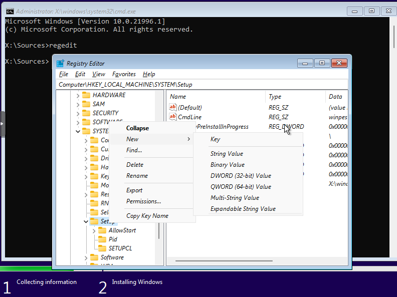 Windows 11 Kommandozeile / Registry Editor