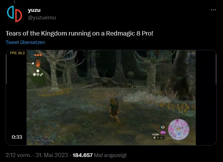 Zelda TotK im Yuzu-Emulator auf einem Gaming-Smartphone