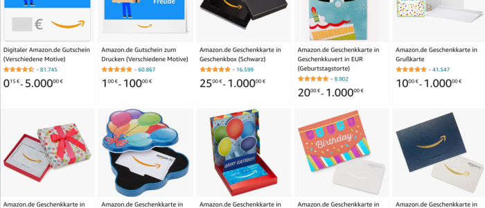 Amazon Gutscheinkarten