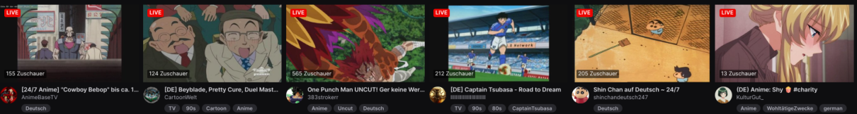 Twitch, Anime