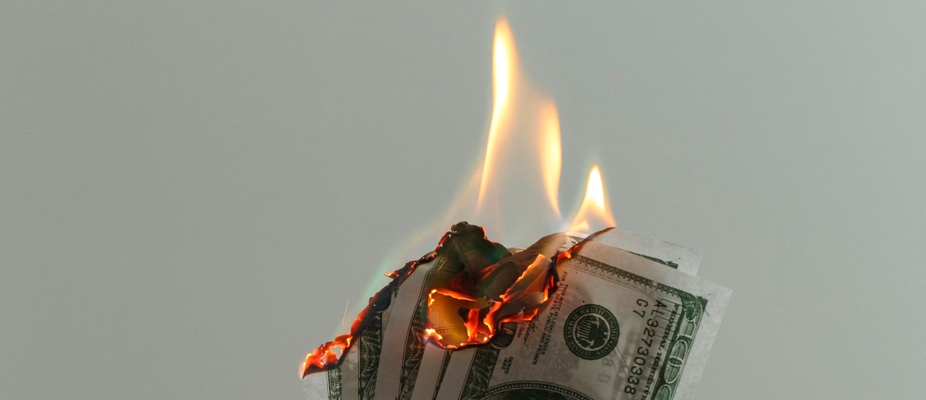 burning dollars