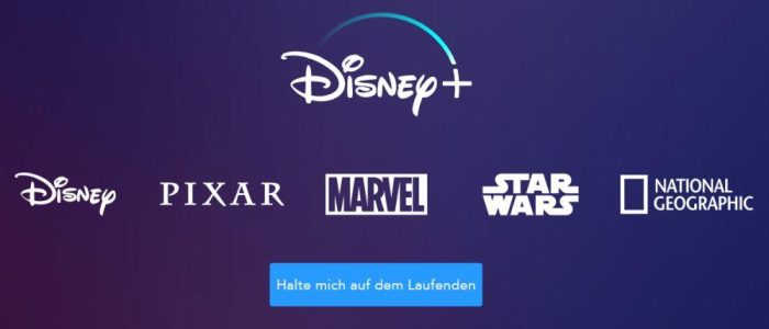 disney+ Startbildschirm für Deutsche