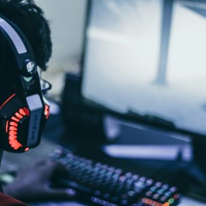 Gamer with headset