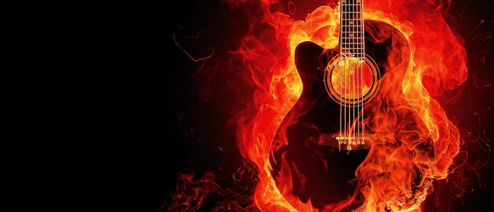 burning guitar