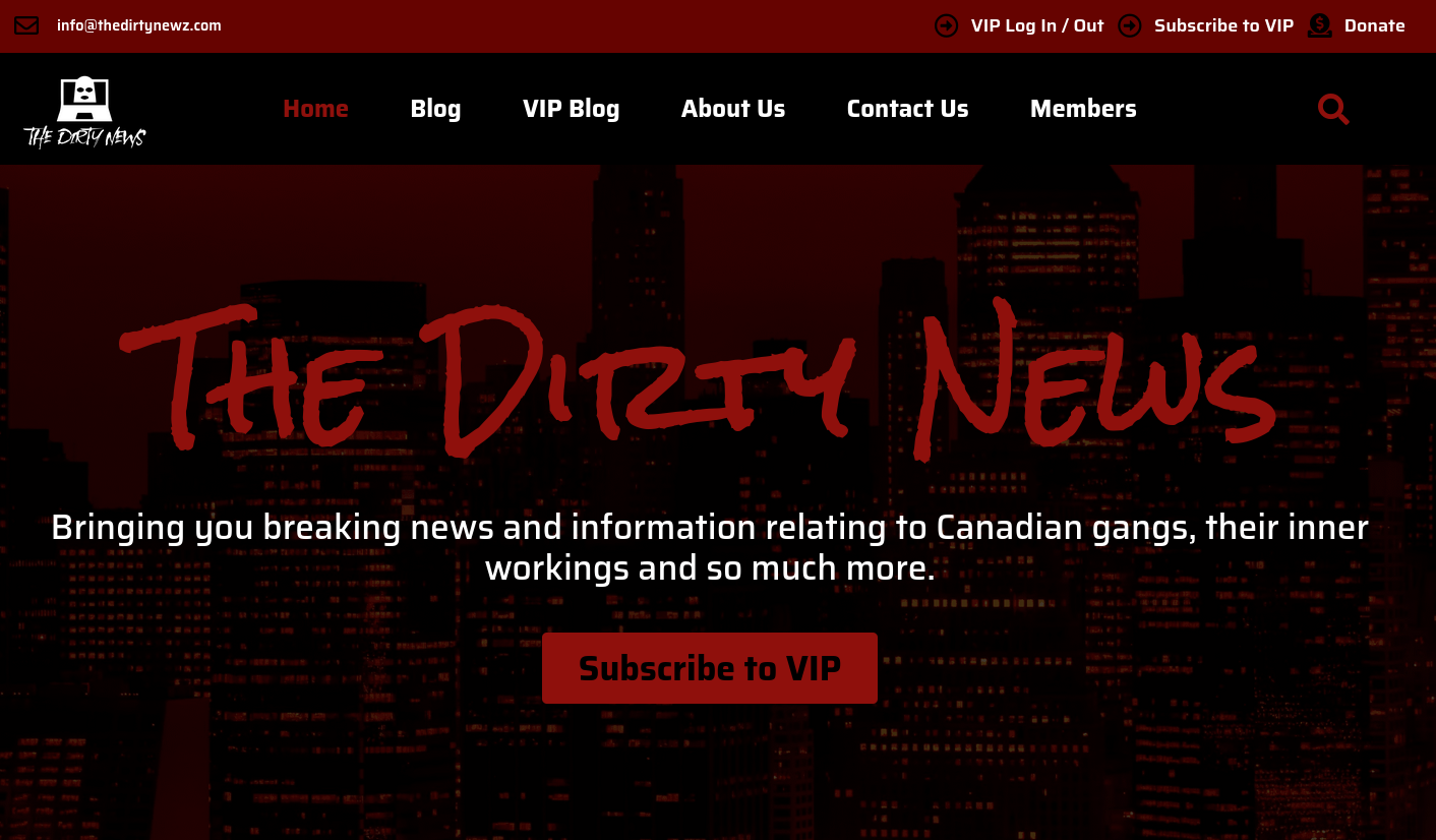 Screenshot von der Startseite von thedirtynewz.com
