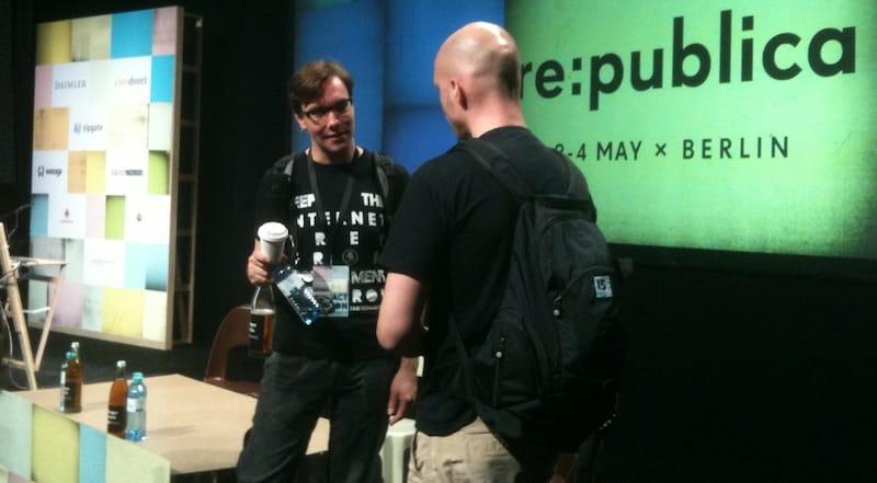 Jacob Appelbaum auf der re:publica. Foto: Lars Sobiraj.