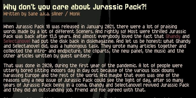 Jurassic Pack, Sane