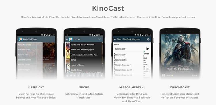 KinoCast goes Kinox.to: alternative Streaming-App für Android