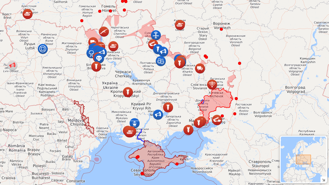 Karte des Ukraine-Krieges