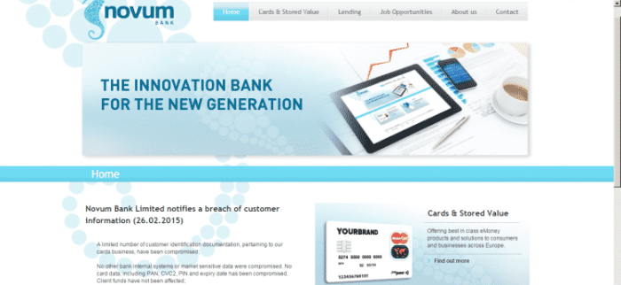 Mastercard-Prepaid, Novum Bank