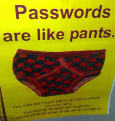 passwords are like pants, Passwort