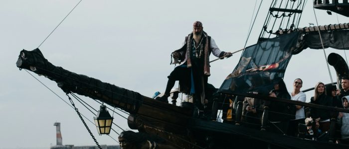 Pirate ship with a bell