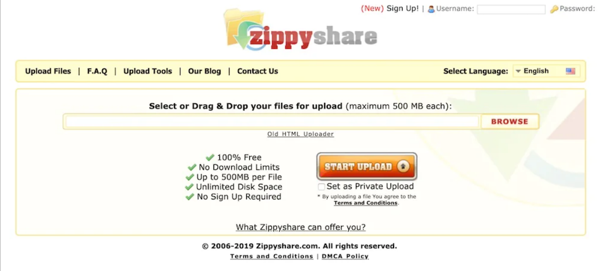 zippyshare, ein ehemals sehr beliebter filehoster
