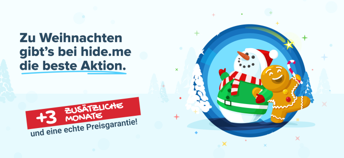 Der Weihnachtsdeal von hide.me - VPN-Schutz zum kleinen Preis