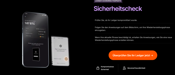 Eine Ledger-Phishing-Seite