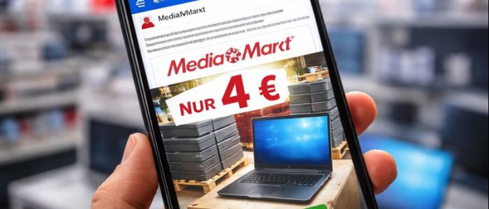 Täuschend echt: Facebook-Anzeigen im MediaMarkt-Look sollen Nutzer mit angeblichen 4-Euro-Laptops in die Falle locken.