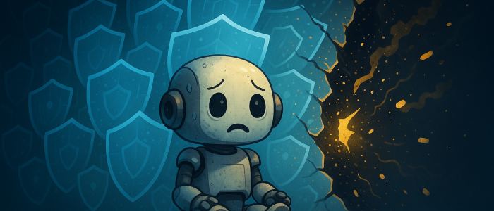 Symbolbild: KI-Schutzschilde brechen, das Modell bleibt hilflos zurück.