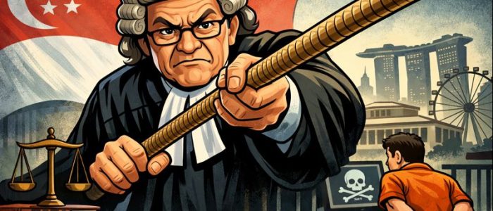 Rohrstock ersetzt Richterhammer – Singapurs Antwort auf Online-Betrug.