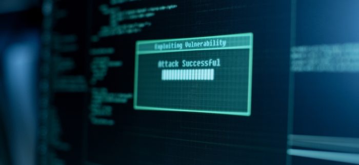 Ein Display zeigt den Erfolg eines laufenden Hackerangriffs
