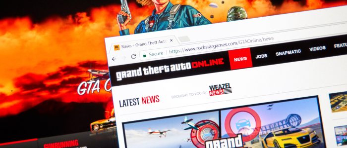 Die Webseite von Grand Theft Auto Online