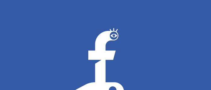 Facebooks f als Periskop der Überwachungsmaschine.