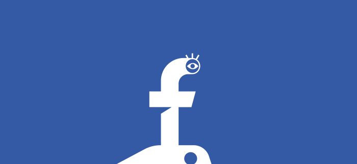 Facebooks f als Periskop der Überwachungsmaschine.
