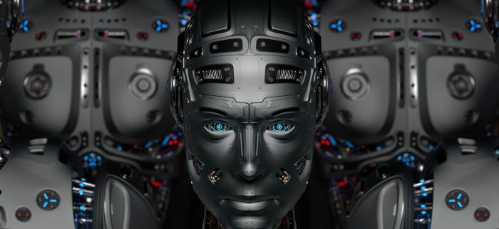 Eine futuristische Armee von Robotern