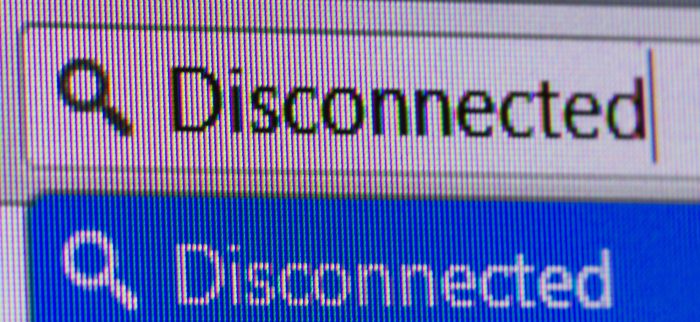 Das Wort "Disconnected" in einer Adresszeile