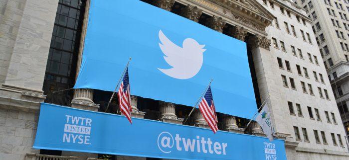 Twitter-Banner an der New York Stock Exchange