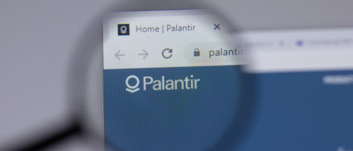 Logo und Webseite von Palantir