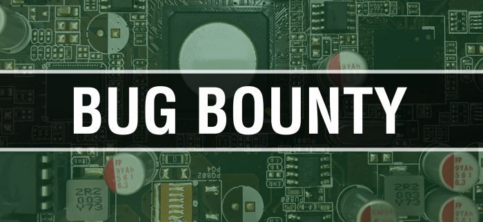 Bug Bounty Konzept Illustration mit Computer-Chip auf einem Circuit Board