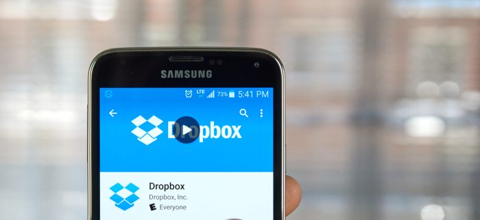 Die Dropbox-App auf einem Smartphone, die schon bald mit integrierter Boxcryptor-Technologie daherkommt