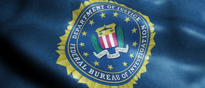 Logo des FBI auf einer Flagge