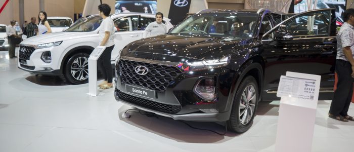 Fahrzeuge von Hyundai bei einer Ausstellung